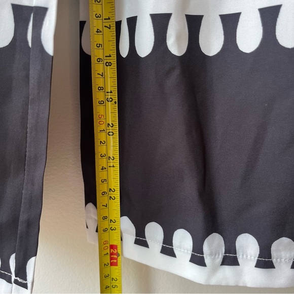 Black White Strapless Jumpsuit Women’s L Smocked Bodice Wide Leg Boho Resort - Picture 5 of 11